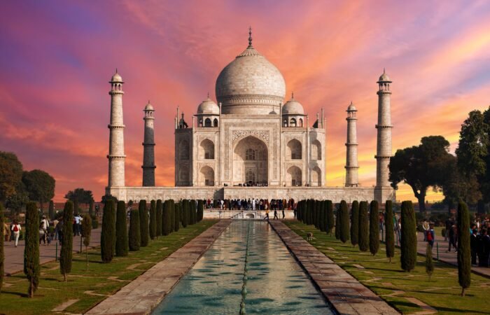 sunrise-at-taj-mahal–agra–uttar-pradash–india-583682538-5b91840bc9e77c0050bdc67b Golden triangle tour package, Delhi Agra Jaipur Tour