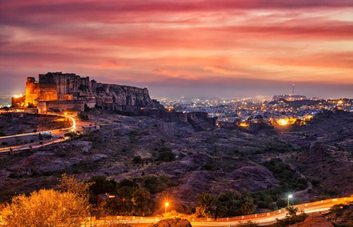 Mehrangarh fort in twilight. Jodhpur, India Top 5 Heritage Forts in Rajasthan